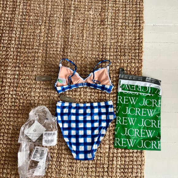 J CREW French bikini top and matching bottom in gingham NWT - Picture 12 of 12